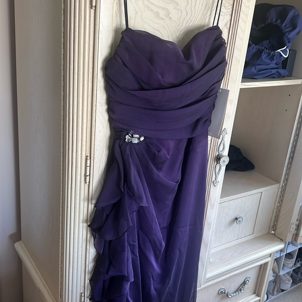 J.L.M eggplant chiffon dress